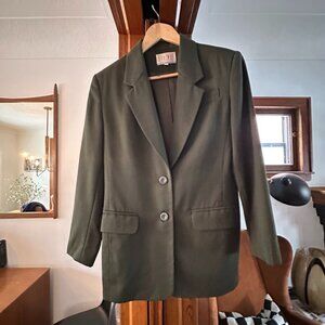 Olive Green Vintage Women's Blazer | Braemar Petites | Women's Small